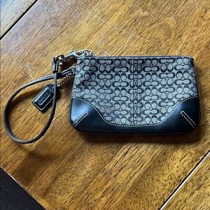 Coach Black and Grey Signature Wristlet